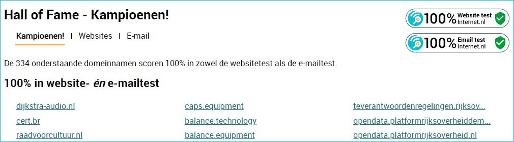 In de Internet.nl “Hall of Fame” komen?
